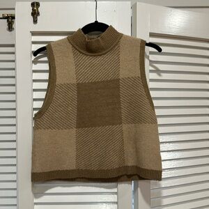 Lost + Wander Sleeveless Sweater Top Brown Size S/M.
